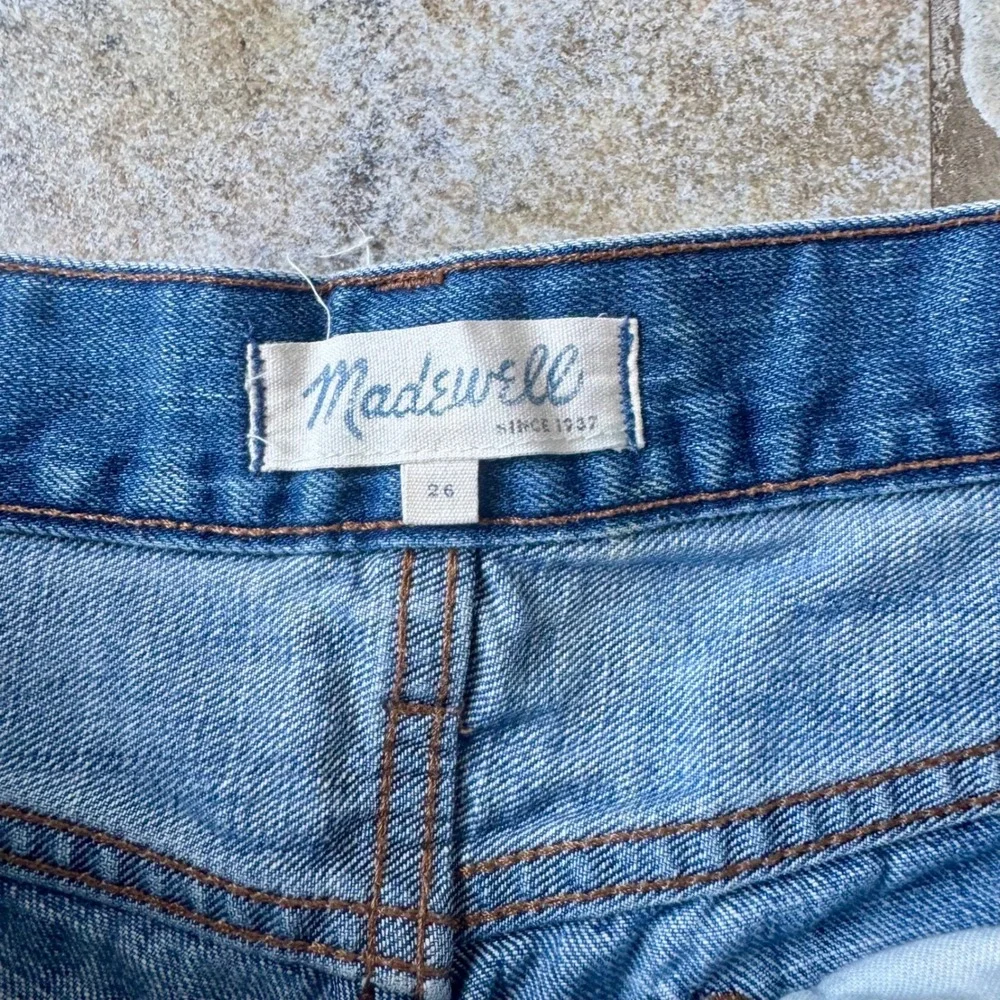 Madewell 2015 Denim Shorts Size 26‎ High Rise Vintage Wash Stretch Blue Jean